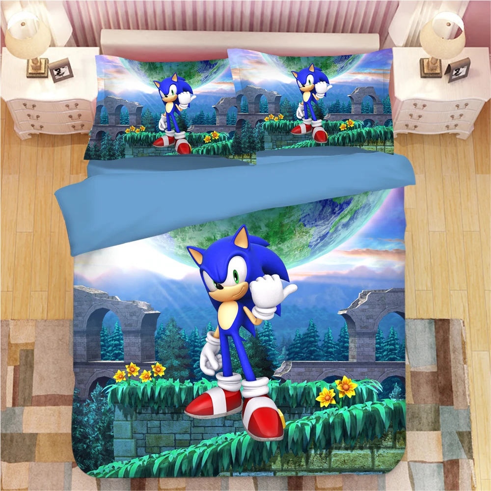 Sonic The Hed Комплект постельного белья Super Mario Bros пододеяльники наволочки, домашний текстиль постельное белье Комплект постельного белья s постельное белье - Цвет: 22