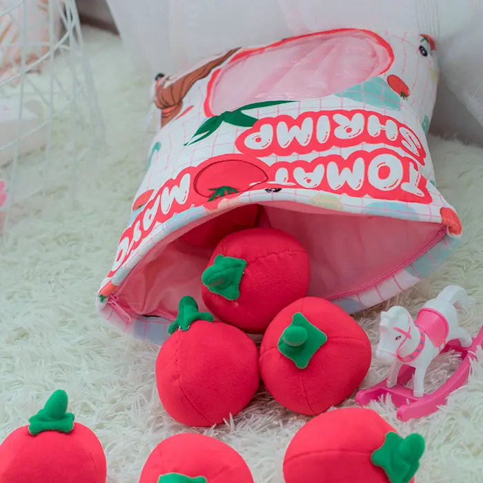 tomatos 8 шт. маленькая плюшевая игрушка КИТ розовый Сакура кролик Япония анимефаршированная кукла моделирование конфеты в сумке подушка - Цвет: tomatos
