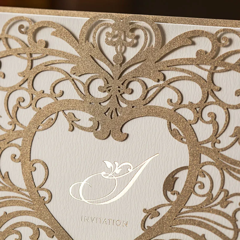 Свадебные пригласительные открытки с лазерной гравировкой 50 шт.|card blank|card walletcard