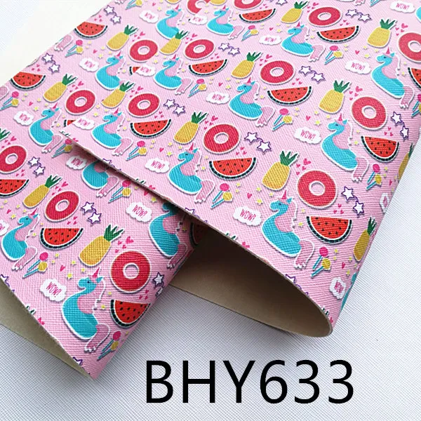 Бесплатная доставка 7 6*12 дюймов мультяшный принт синтетическая кожа ткань для DIY