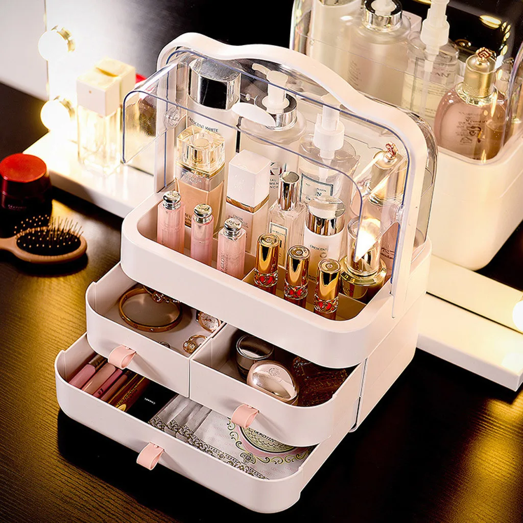 

Portable cosmetics storage box net red transparent portable dressing table skin care products finishing storage box 6.13