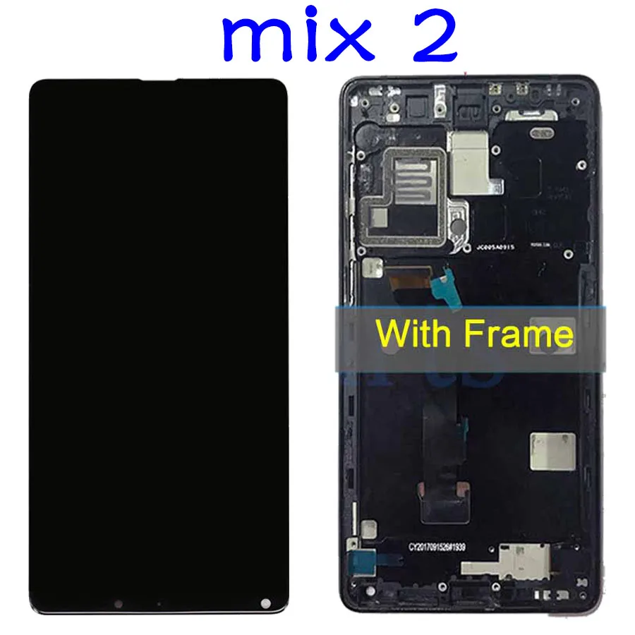 Frame Black MIX2 Протестированный Xiaomi mi x ЖК-дисплей кодирующий преобразователь сенсорного экрана в сборе с рамкой для Xiaomi mi Mix 2 ЖК-запчасти - Цвет: Frame Black MIX2