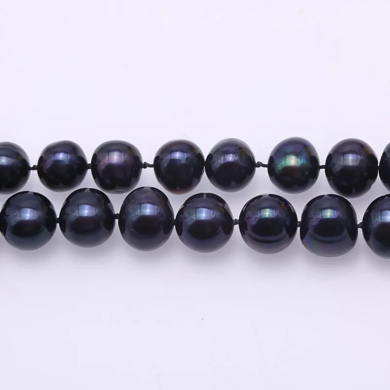 JYX Real 10-11mm Black Round Freshwater Pearl Bracelet Charms Women Men Jewelry 7.5&quot | Украшения и аксессуары
