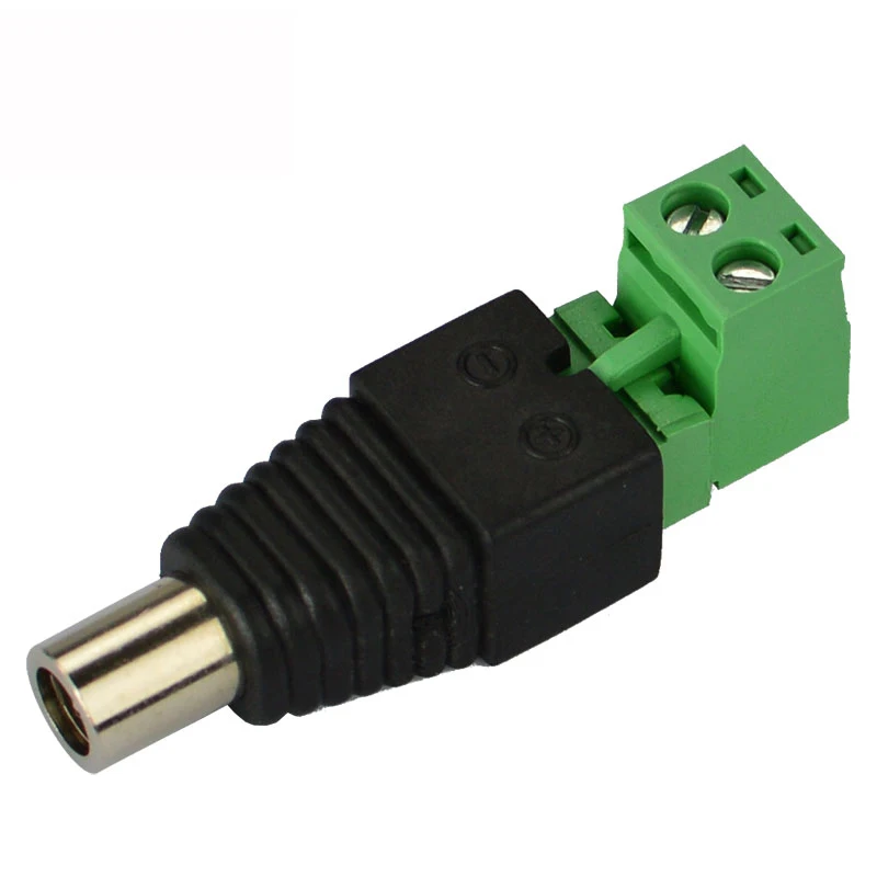 Оптовая продажа зеленый Штекерный разъем питания постоянного тока с винтом 2 1 мм