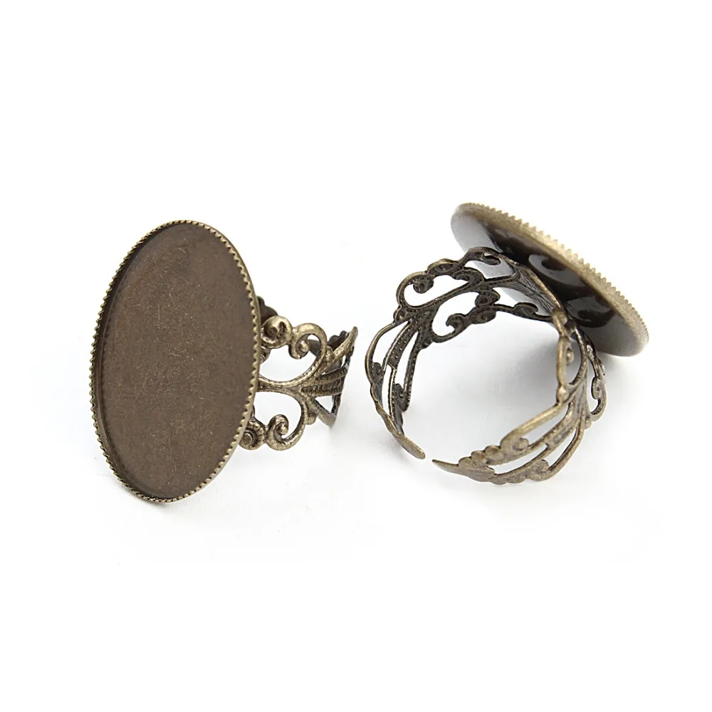10 шт. кольцо цвета античной бронзы настройки кабошон базовая пустая рамка лоток