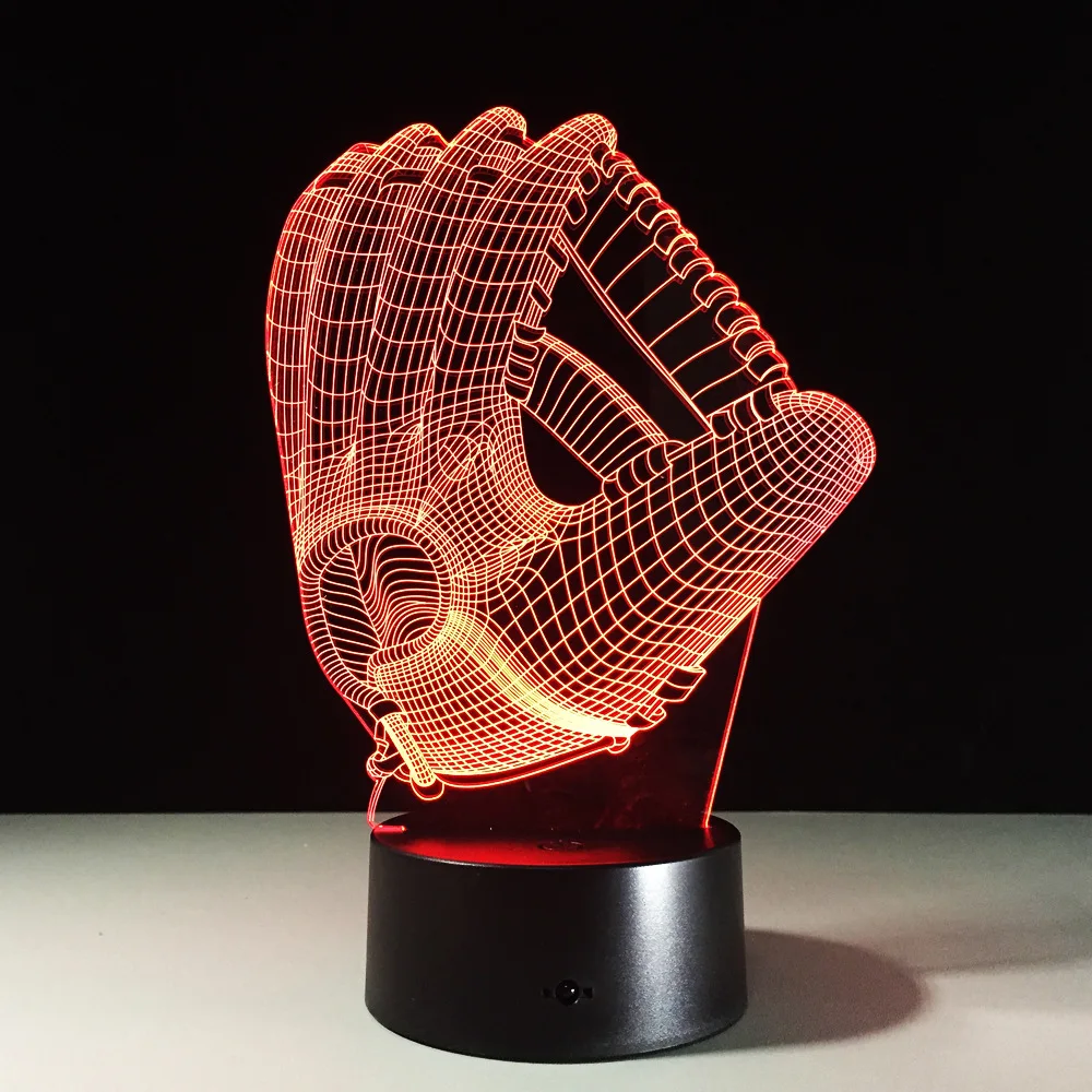 

Touch Color Changing 3D LED Night Light Mood Lamp Baseball Glove Acrylic Bedroom Lighting Decoration Rugby Glove Deco Nightlight