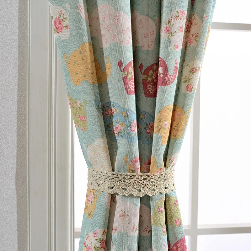 Хлопковые плотные занавески для детской комнаты ткань слон в римском стиле