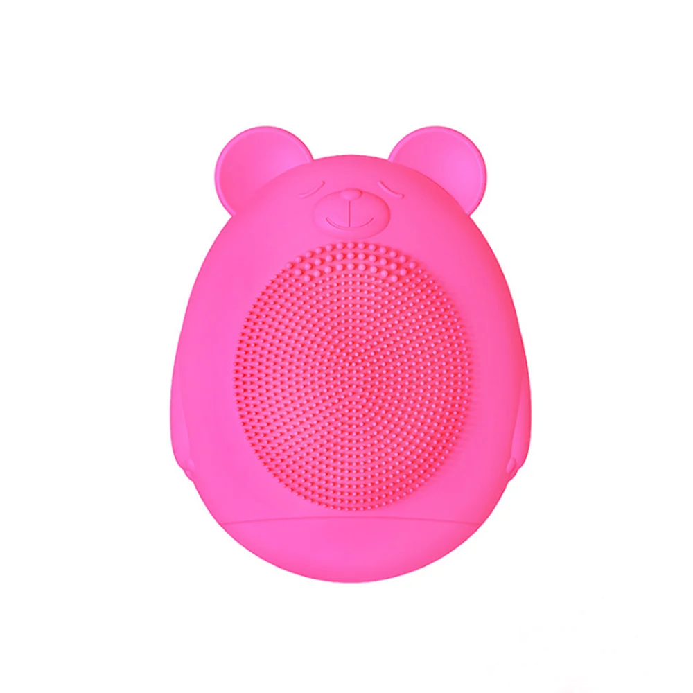 Rose Red Bear Силиконовая Очищающая щетка для чистки пор очиститель отшелушивающий скраб для лица моющая кисть для ухода за кожей глубокая чистка стирка машинные щетки - Цвет: Rose Red Bear