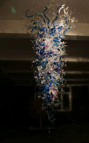 

Art Deco Free Shipping Blown Glass Long Colorful Chandelier