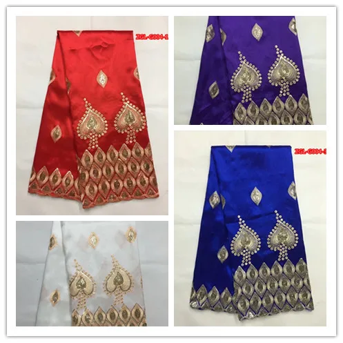 White&ampgold indian George Lace Fabric raw silk Georges with beads and stones African Wedding Nigeria | Дом и сад