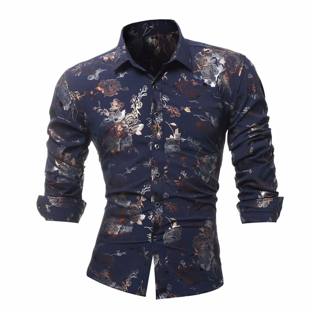 2018 мужские модные фирменные повседневные Бизнес slim fit Мужчины рубашка camisa