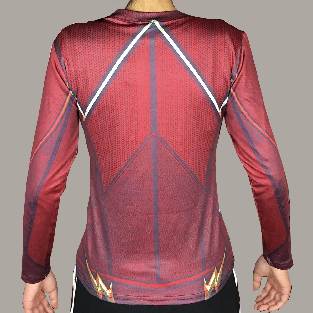 Компрессионная рубашка Flash 3D Футболка с принтом Женская реглан длинный рукав
