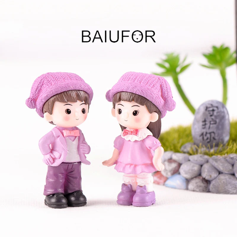 BAIUFOR пара миниатюрная девочка и мальчик кавайная шапка любовник брелок торт