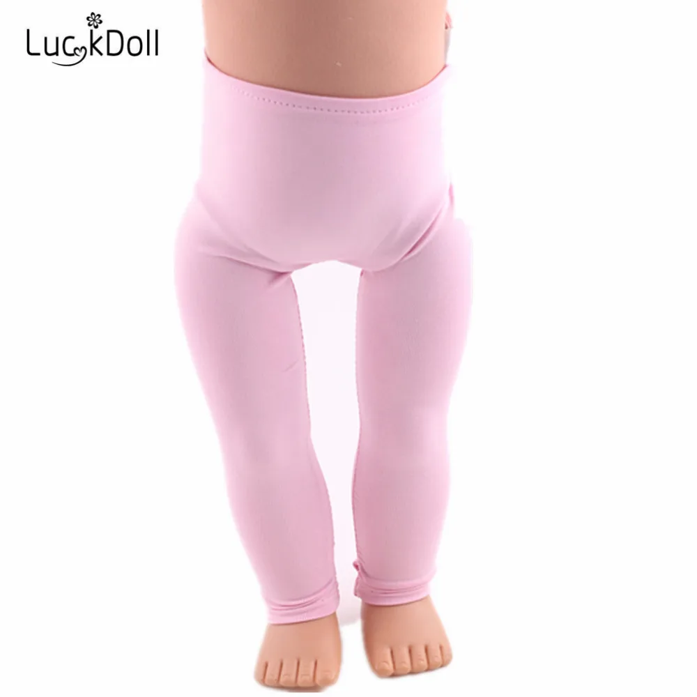 LUCKDOLL Новые повседневные однотонные леггинсы подходят 18 дюймов Американский 43 см детская кукла одежда аксессуары, игрушки для девочек, поколение, подарок