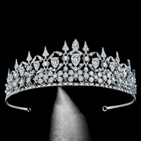 floralbride alloy rhinestone crystal cubic zirconia wedding tiara crown bridal hair accessories princess women jewelry
