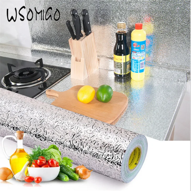 Кухонные аксессуары WSOMIGO 40*100 см самоклеящиеся для кухни маслостойкие стикеры на
