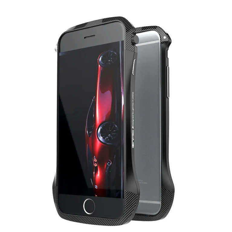 GinMic для iPhone 6 6s 6plus + алюминиевая сторона волокна шаблон Пластиковый верхний