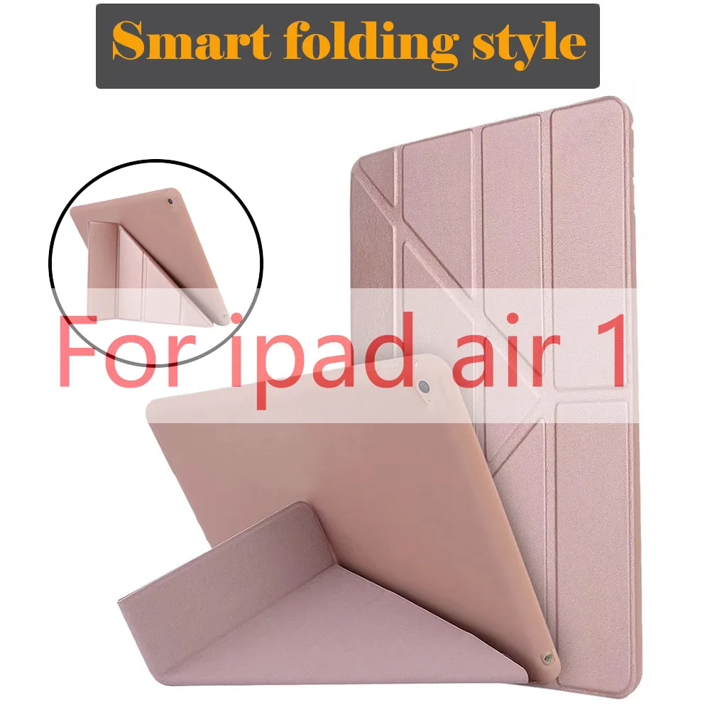Ipad 5 Rose Gold Чехол для ipad air, откидной Чехол-подставка для ipad 5 6, чехол из искусственной кожи для ipad air 2 смарт-чехол для ipad air 1 - Цвет: Ipad 5 Rose Gold
