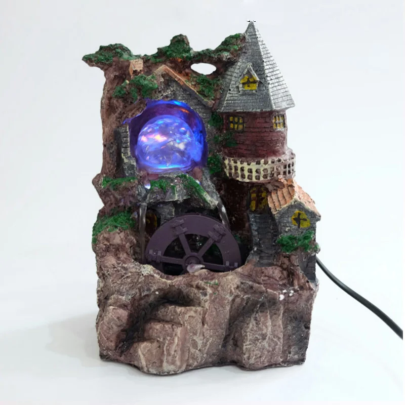 Резиновый фонтан для воды Rockery Elephant Lucky настольный орнамент фэн шуй светодиодный