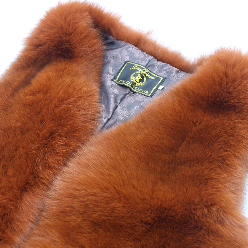 JKP NEW Women real natural fox fur coat 70cm Fur animal vest sleeveless Outwear  fashion winter fur coat  ZHM-75C
