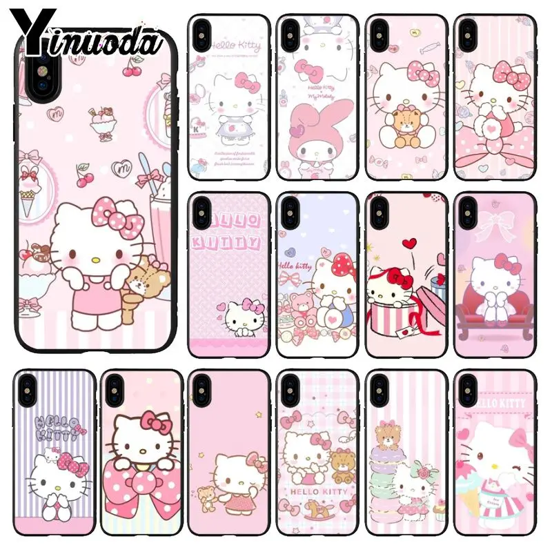 Yinuoda милый мультфильм Hello kitty красочные аксессуары для телефона чехол Apple iPhone 8 7 6 6S