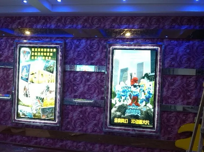 Черная кайма Супер тонкая акриловая рамка со светодиодной кромкой световая