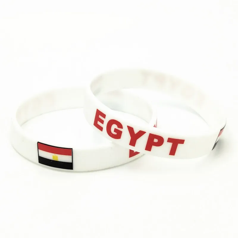 

1PC Egypt Country Flag Silicone Wristband White Red Football Fans Sports Souvenir Silicone Rubber Bracelets&Bangles Gifts SH246