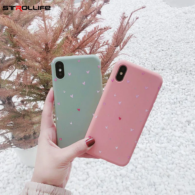STROLLIFE Many Little Love Hearts Phone Case for IPhone XS Max XR Cute Couples Cover 6 X 7 8 Plus Soft TPU Back Shell |