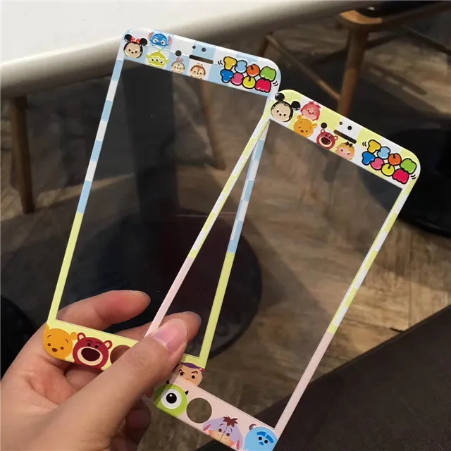 Мультяшный ПК+ ТПУ чехол для телефона iphone 6 6s 7 plus 8+ 3D 9H Защитная пленка для экрана из закаленного стекла
