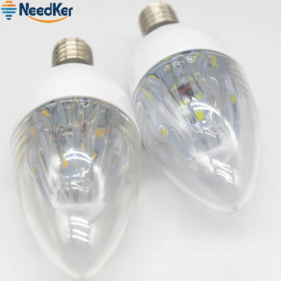 Светодиодная свеча E14 SMD2835 5 Вт 7 лампа AC 220 В 240 Люстра Свет Теплый Холодный белый