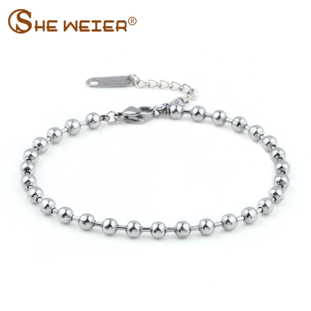 

SHE WEIER stainless steel jewelry charms chain link bracelets& bangles men femme gifts for women female braclet braslet