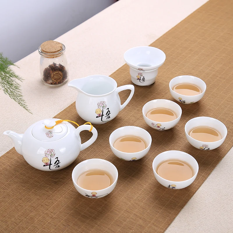 9 шт. китайский чайный сервиз Gaiwan голубой и белый фарфор Чайный набор кунг-фу Супница керамическая чашка для чая чайная чашка и блюдце мастер чашки - Цвет: see chart