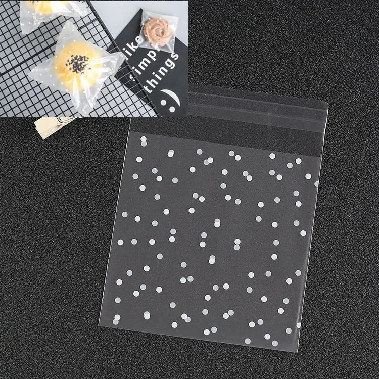 Frosted Dot LBSISI Life 100 шт 14x14+ 3 см большие пакеты для печенья, самоклеящаяся упаковка, пластиковая упаковка для выпечки, Подарочный пакет для мыла - Цвет: Frosted Dot
