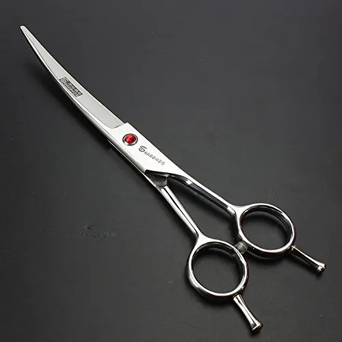 Silver curved Высокое качество 7,0 дюймов японские Профессиональные Парикмахерские ножницы для стрижки волос Парикмахерские ножницы салонное оборудование ножницы для ухода за домашними животными - Цвет: Silver curved