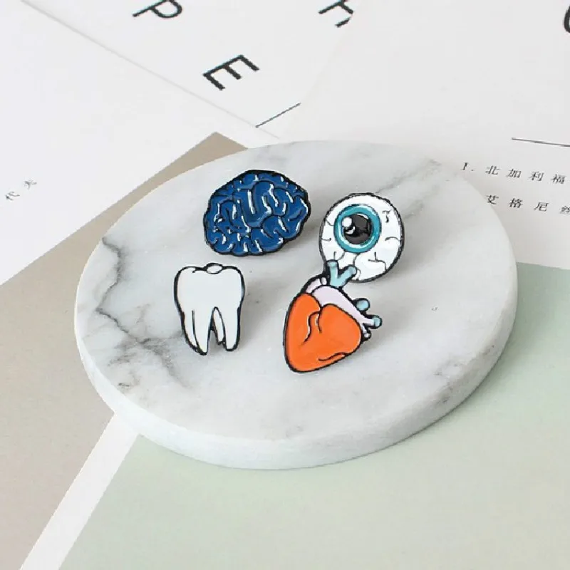 Women Eye Heart Brain Human Organs Brooch Collar Pin Jewelry Accessories Christmas Gift broches para as mulheres pins | Украшения и