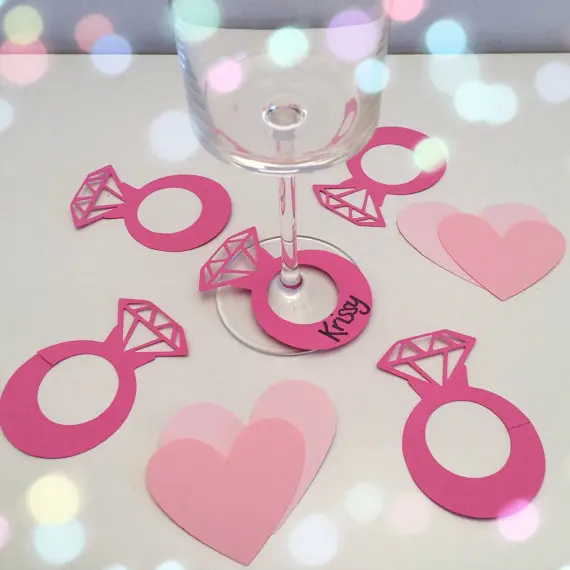 Бриллиантовое кольцо маркер напитков бокал для вина Именные Бирки амулеты