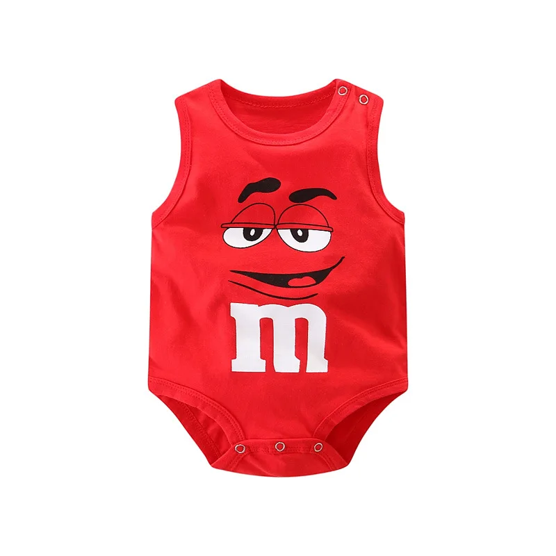 Новорожденный мальчик мультфильм одежда без рукавов малыша летняя тонкая сумка