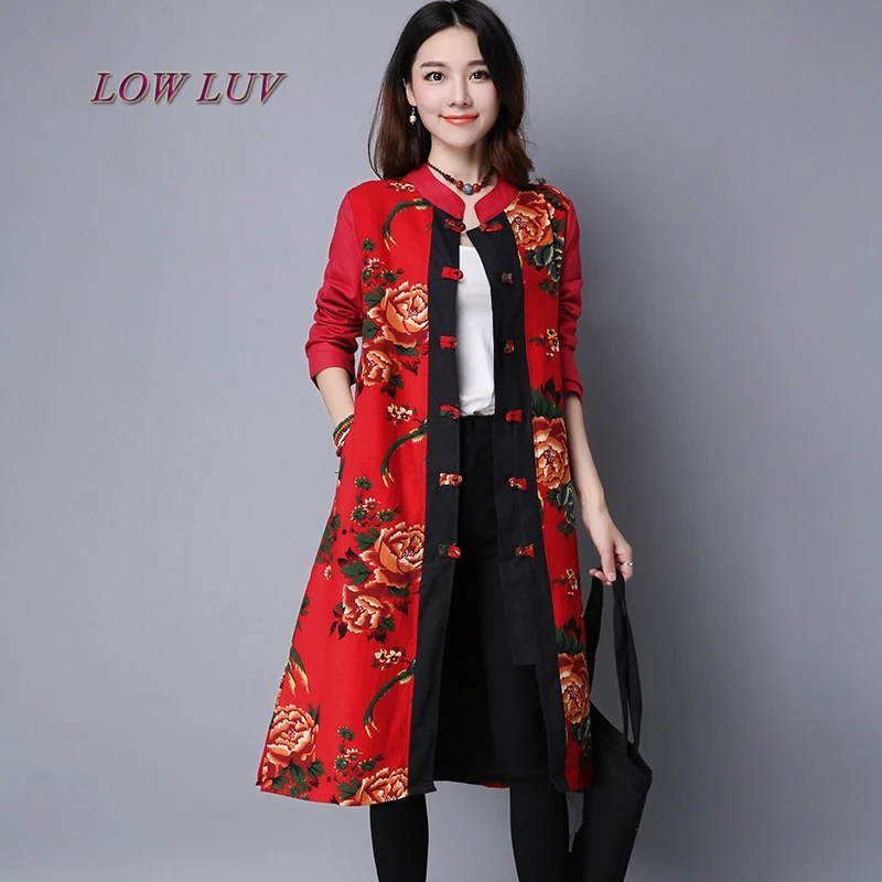 Женское винтажное хлопковое льняное платье с длинным рукавом однобортное на