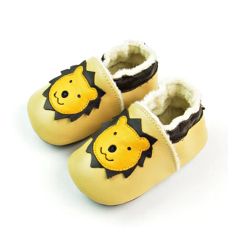 Зимняя детская обувь с рисунками из мультфильмов Детские мокасины натуральной