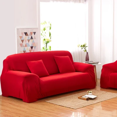 Red WLIARLEO стрейч диван Slipcover чехлы для диванов для гостиной эластичная ткань анти-клещ универсальный для одного/двойного/трех/четырех сидений - Цвет: Red