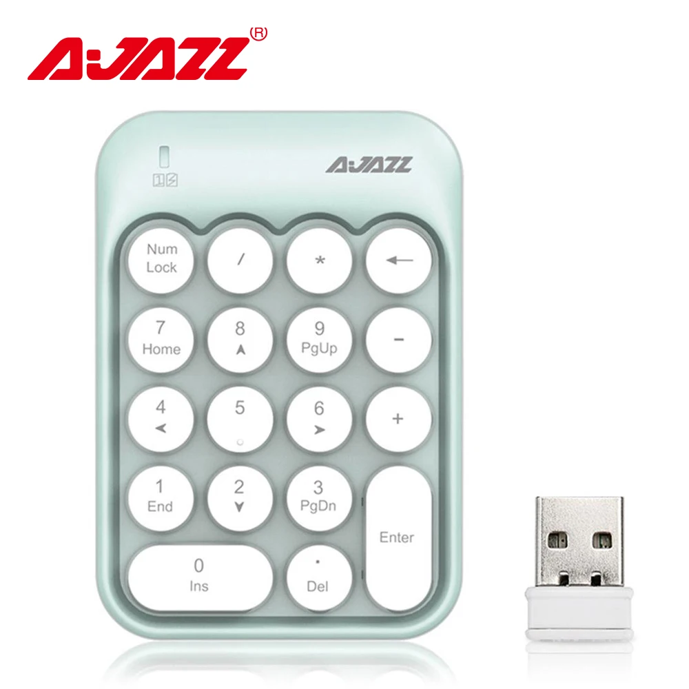 Новая портативная Ajazz AK18 2 4G беспроводная цифровая клавиатура USB с номером Pad 18