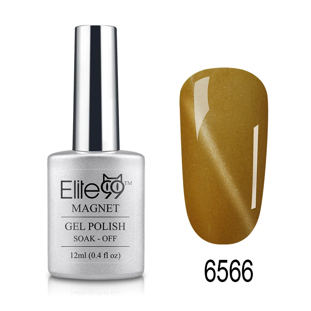 6566 Elite99 12ml Cat Eye Gel Nail Polish Soak Off Magnetic UV Gel Varnish Nail Art Manicure Gel Semi Permanent 3D Effect Gel Lacquer - Цвет: 6566