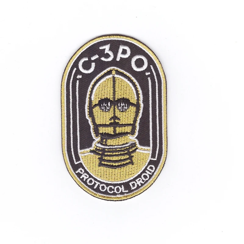 C 3PO протокол droid персонаж веер на железной нашивке вышитая ткань Аппликация