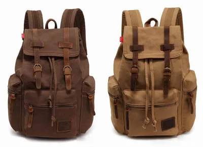Vintage Canvas Backpack Rucksack School Bag Satchel Hiking Shoulder | Багаж и сумки