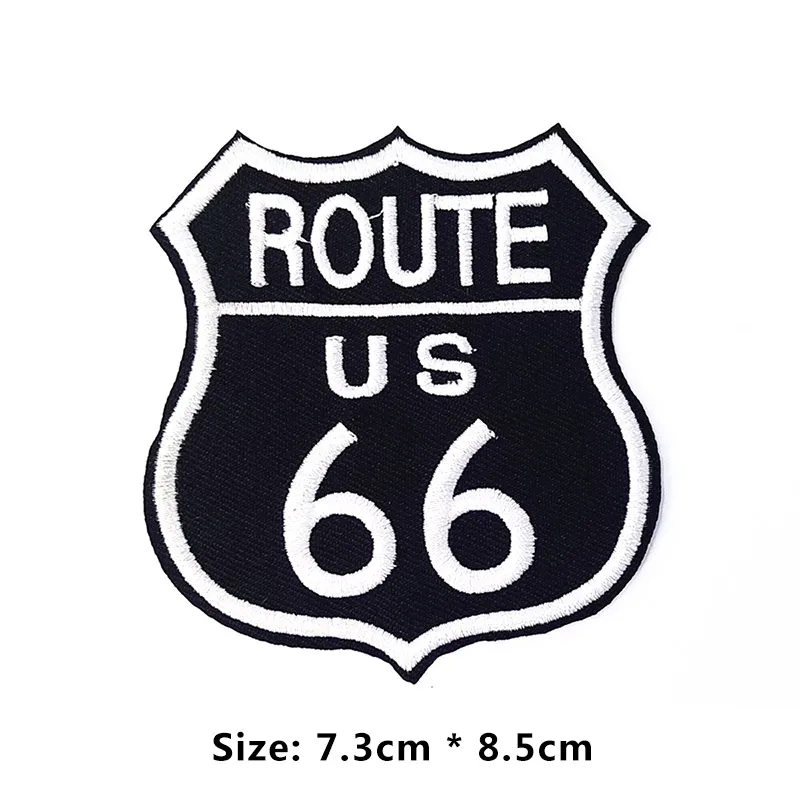 1 Route 66 вышитые железные патчи для одежды DIY Americana США Одежда патч значки-Наклейки Аппликации для одежды - Цвет: 1