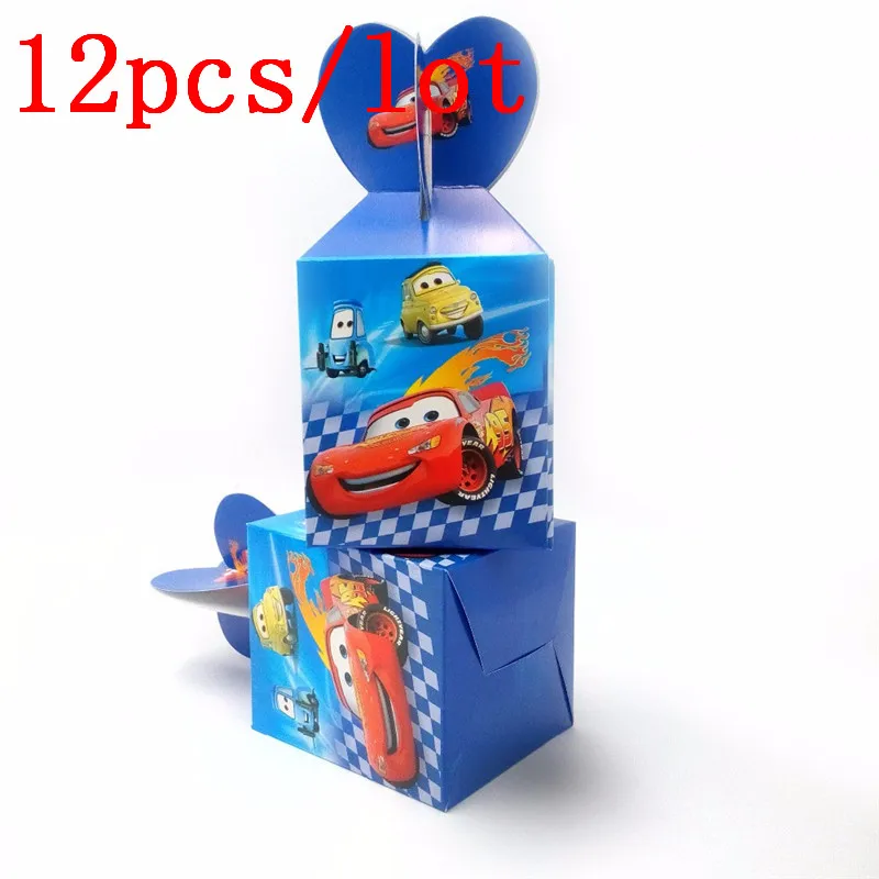 

12pcs Disney Lightning McQueen Cars Theme Candy Box Kids Birthday Party Decoration Baby Shower Cupcake Boxes Gift Box Supplies