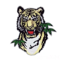 tiger head patch embroidered patches iron on patches for clothes stickers applique fabric applications for clothes sequin 1pc