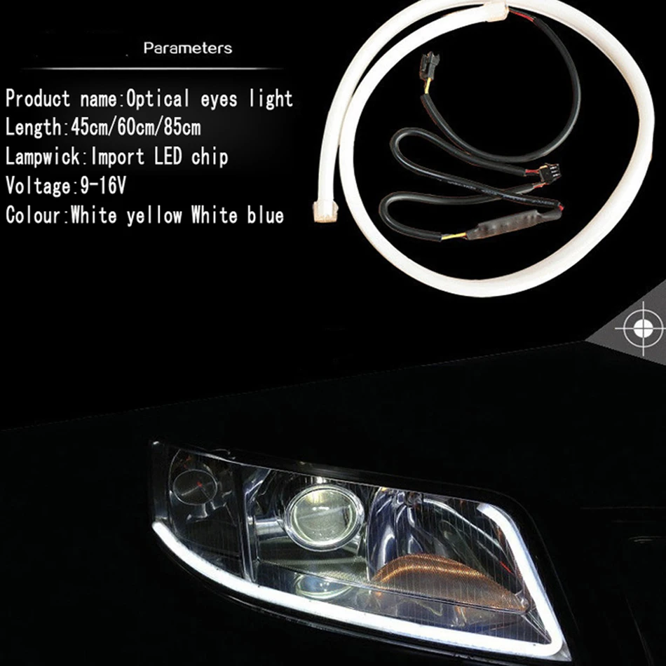 LEADTOPS 2 шт. гибкий светодиодный Drl двойной цветной светильник с боковым поворотом