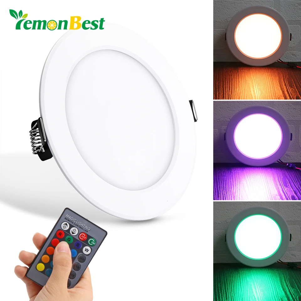 10 Вт круглая Светодиодная панель RGB потолочный светильник с дистанционным