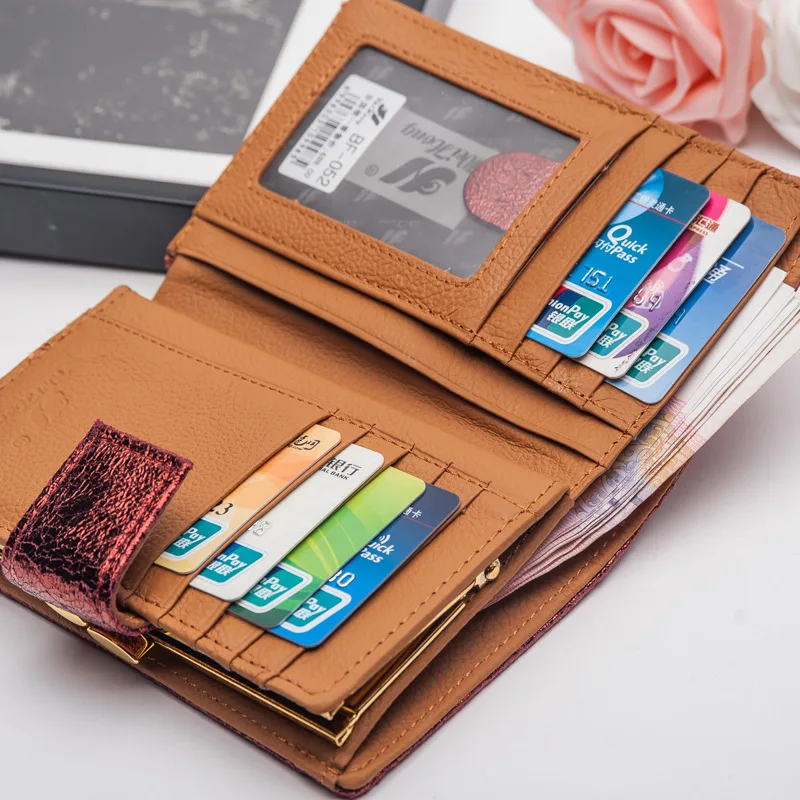 Яркий кошелек из натуральной кожи для женщин в стиле ретро|genuine leather women wallet|leather